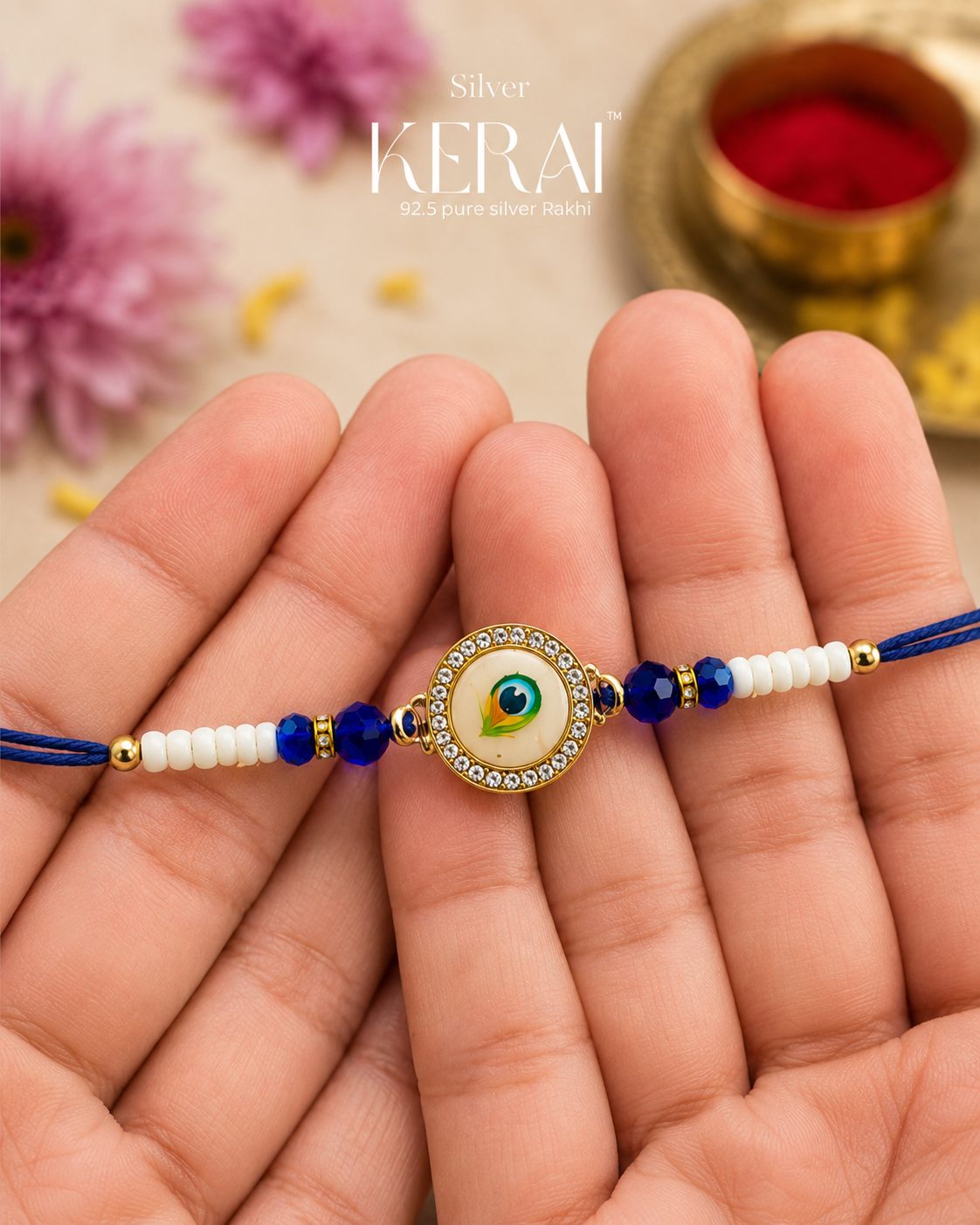 Peacock Feather Evil Eye Rakhi