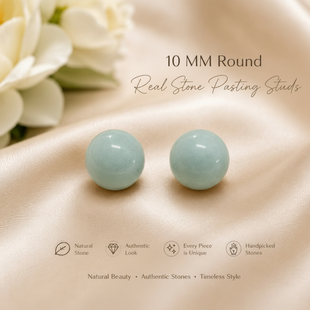 Natural Real Stone Round Studs