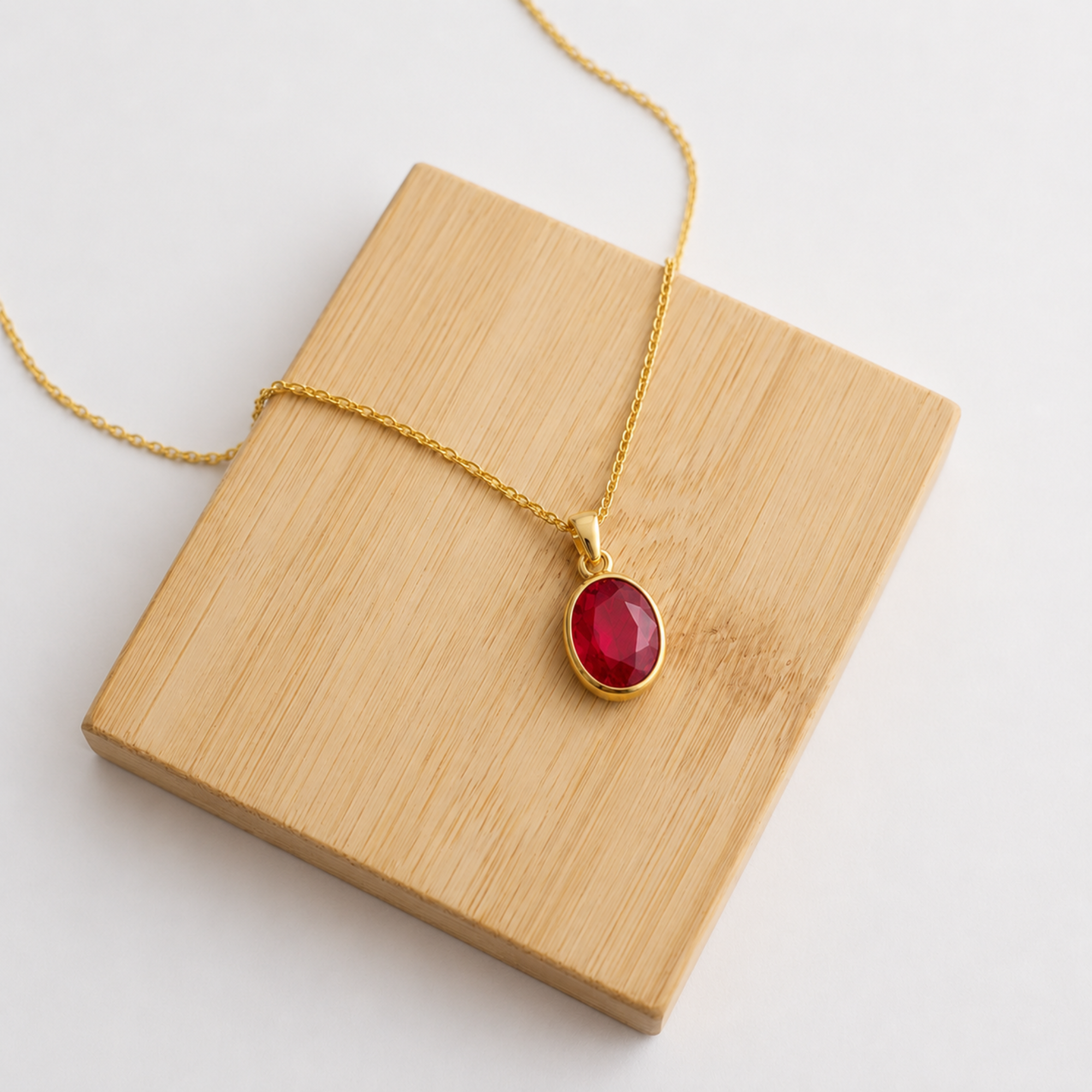 Oval Peach Gemstone Claw Type Pendant