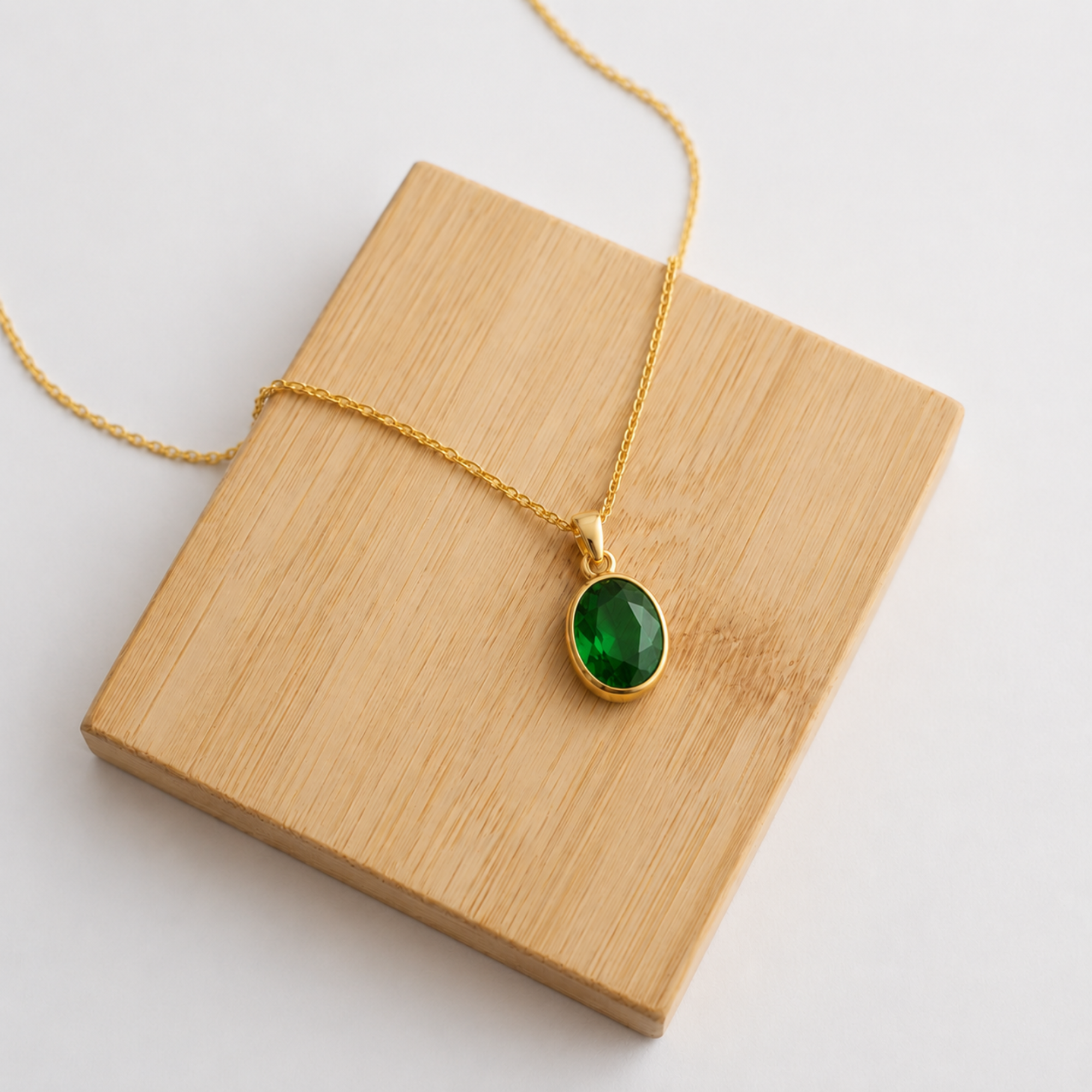 Oval Peach Gemstone Claw Type Pendant