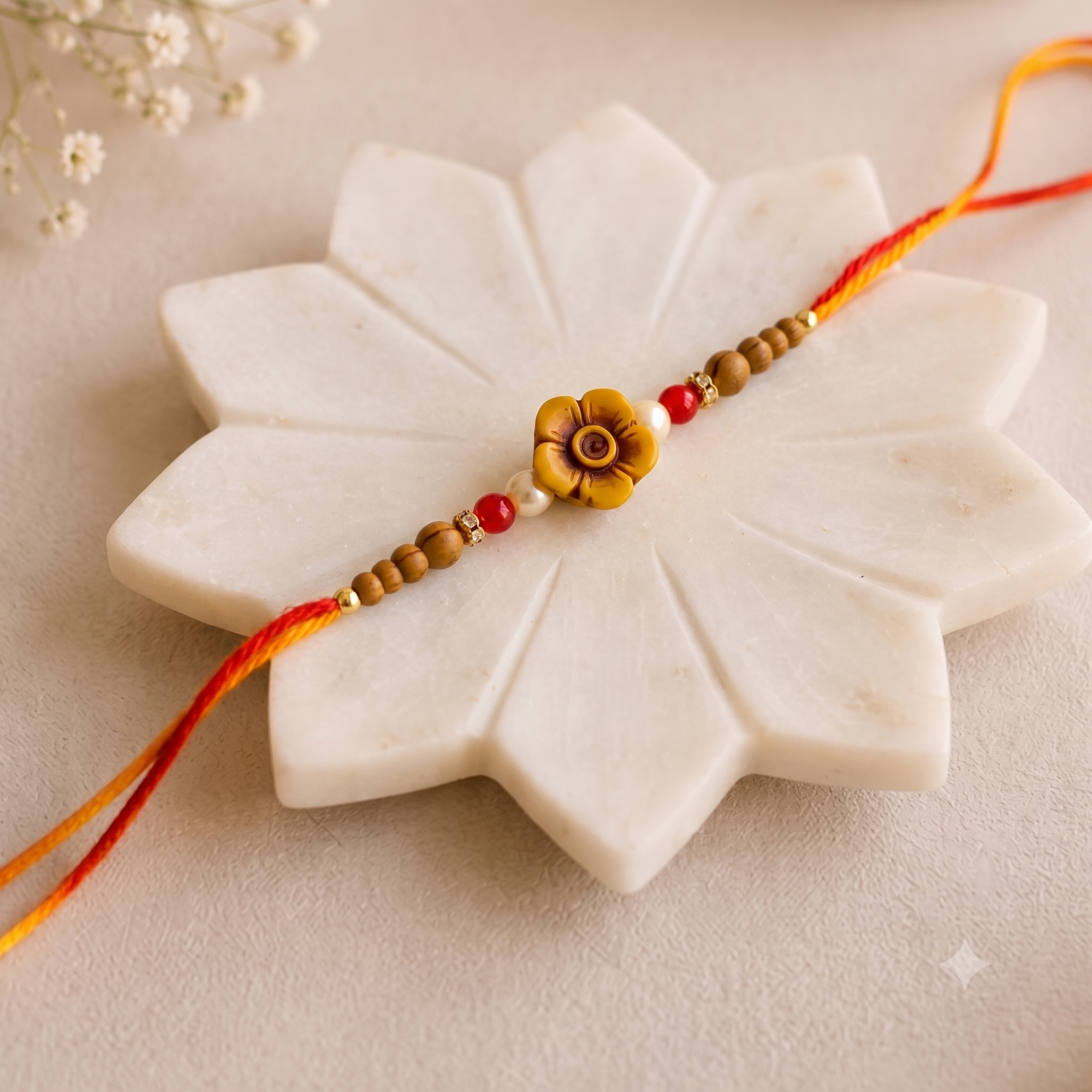 Sunflower Pearl Designer Rakhi