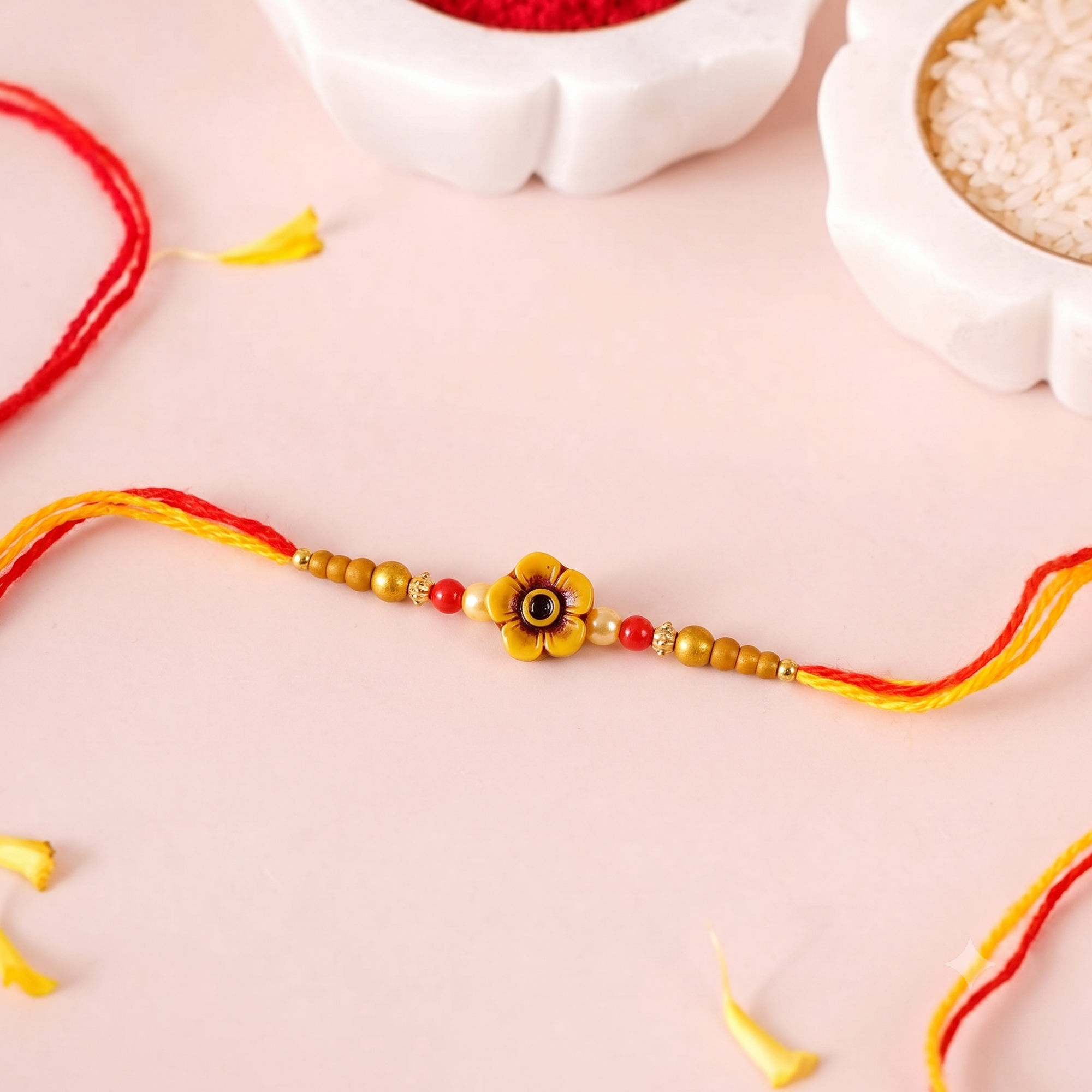 Sunflower Pearl Designer Rakhi