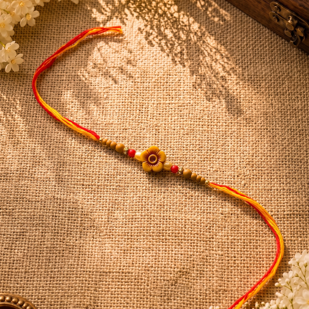 Sunflower Pearl Designer Rakhi