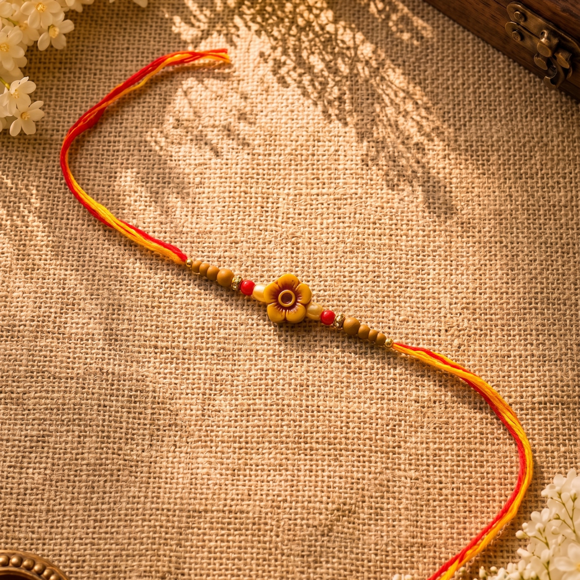Sunflower Pearl Designer Rakhi