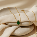 Emerald Green Teardrop Pendant Necklace