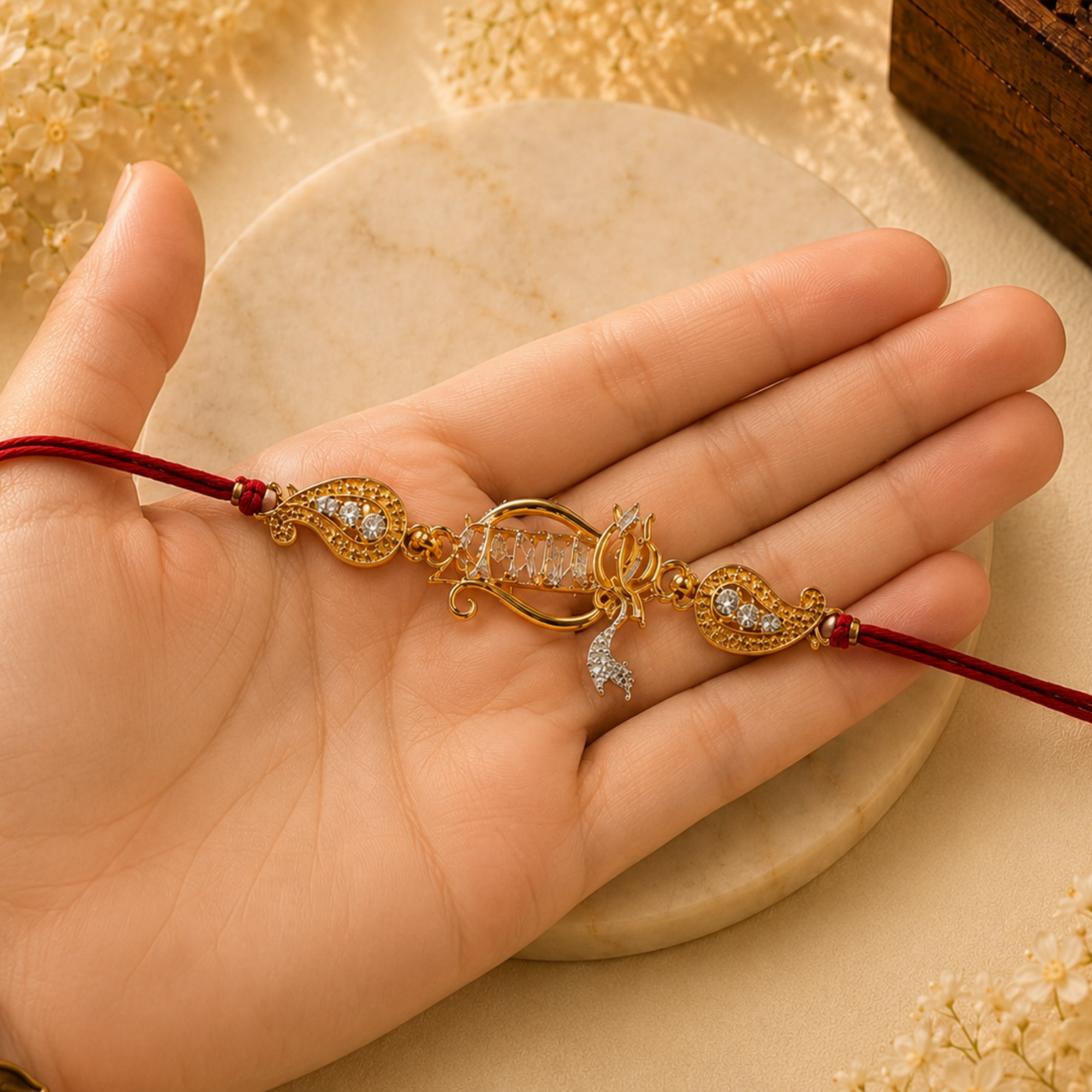 Divine Shiva CZ Designer Rakhi