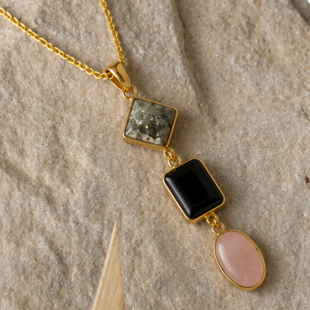 Claw-Set Rough Stone Stick Pendant