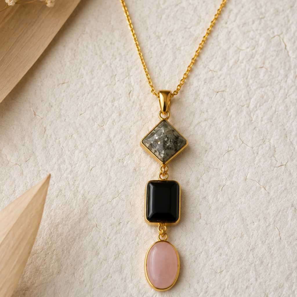 Claw-Set Rough Stone Stick Pendant