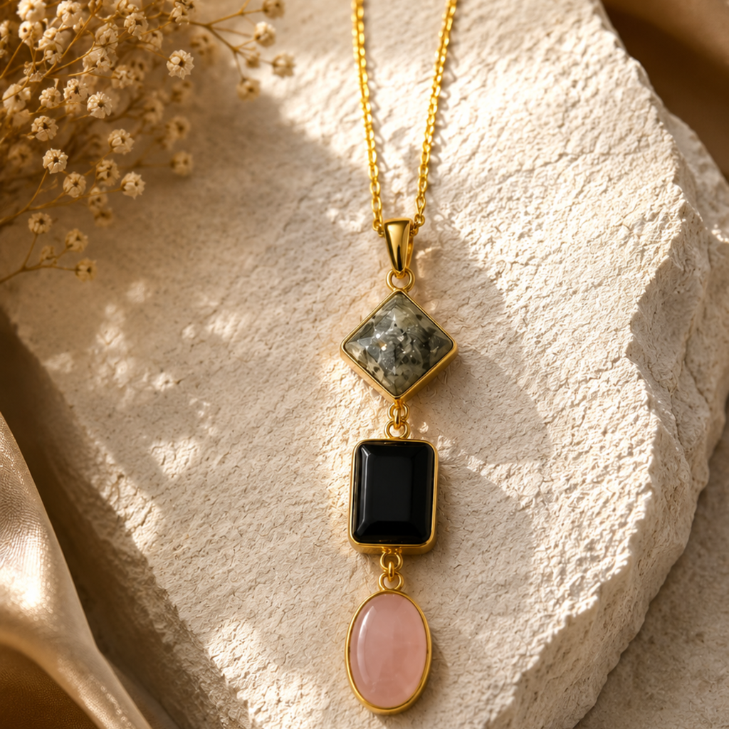 Claw-Set Rough Stone Stick Pendant