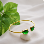 Emerald Pear Stone Open Bangles