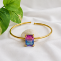 Aurora Prism Emerald Cut Open Cuff Bangle